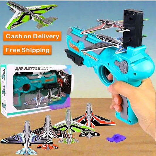 Airplane Launcher Toy Gun with 4 Foam Planes